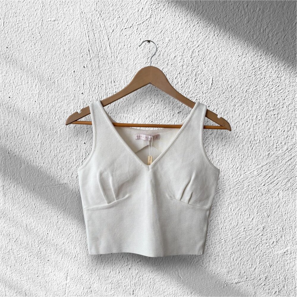 Maria Pavan Back Cutout Knit Crop Top